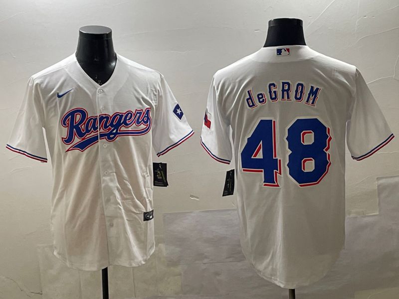 Men Texas Rangers #48 Degrom White Game 2025 Nike MLB Jersey style 1->texas rangers->MLB Jersey